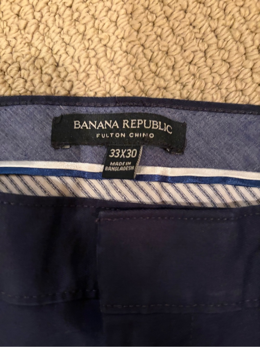 Banana Republic Fulton Navy Blue chino 33x30